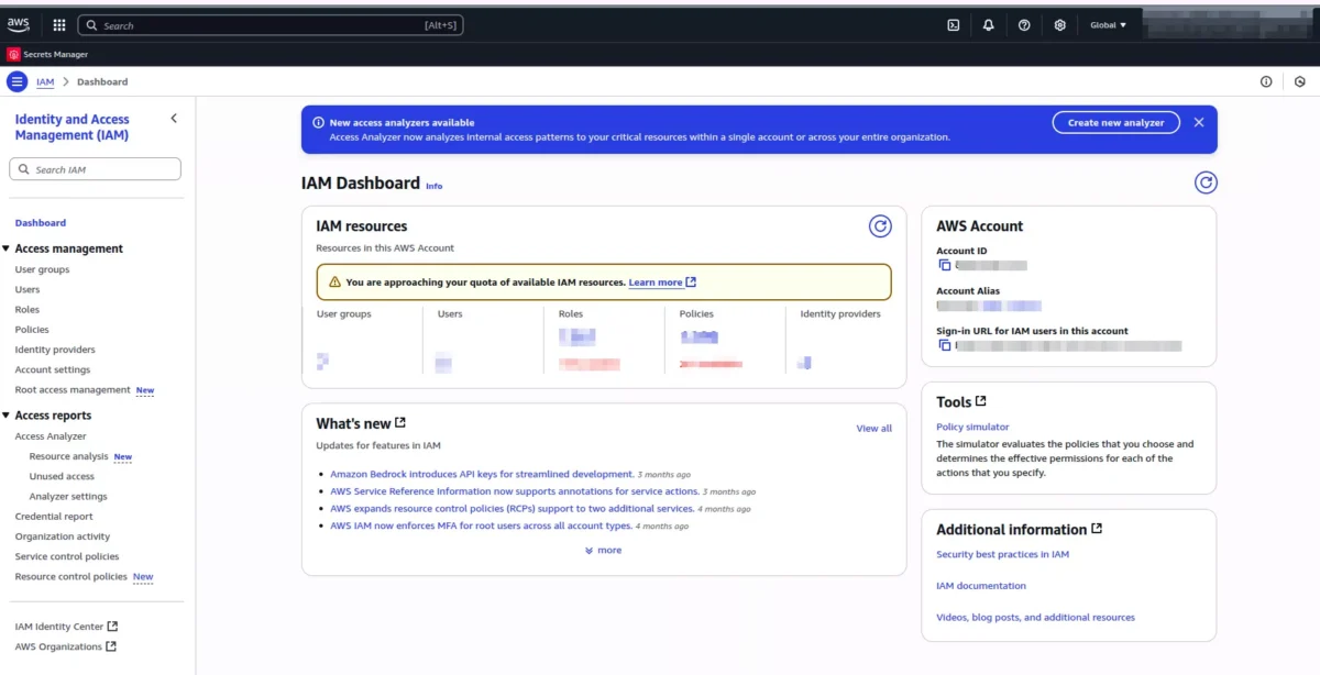  account-wide IAM settings