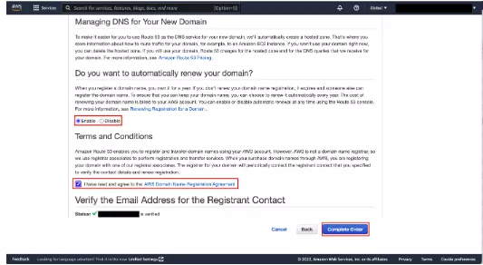 Complete AWS Domain Registration Process