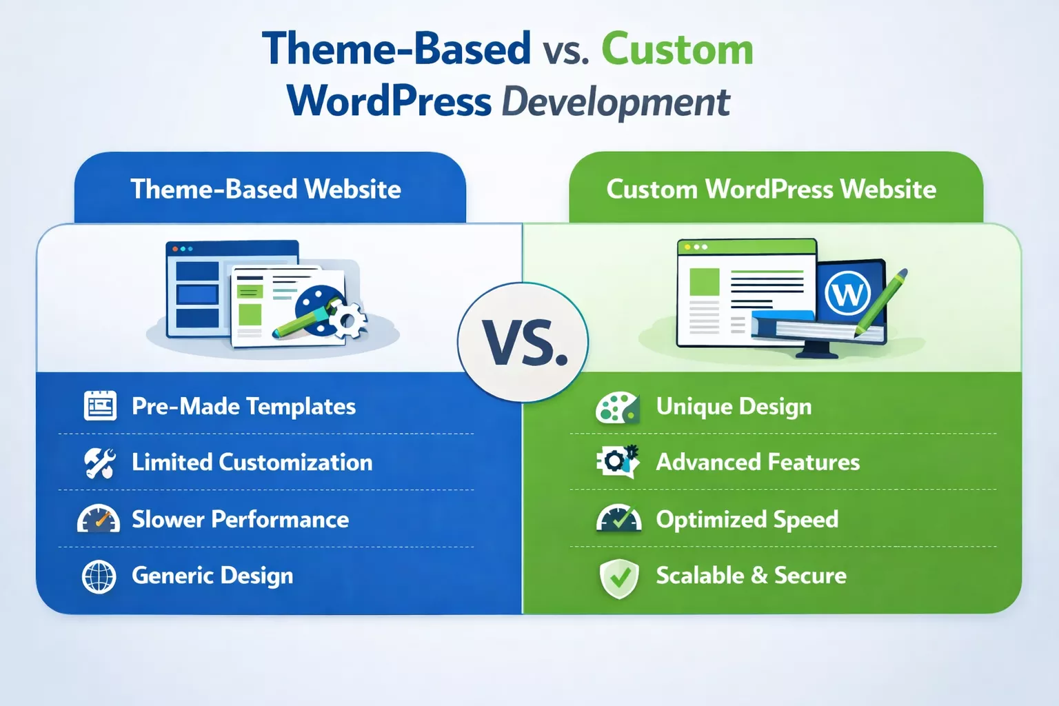Themes vs Custom WordPress Development